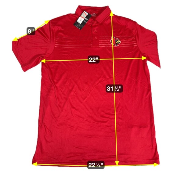 captivating University of Louisville Cardinals Polo Golf Shirt Mens Large Red - Picture 6 of 9